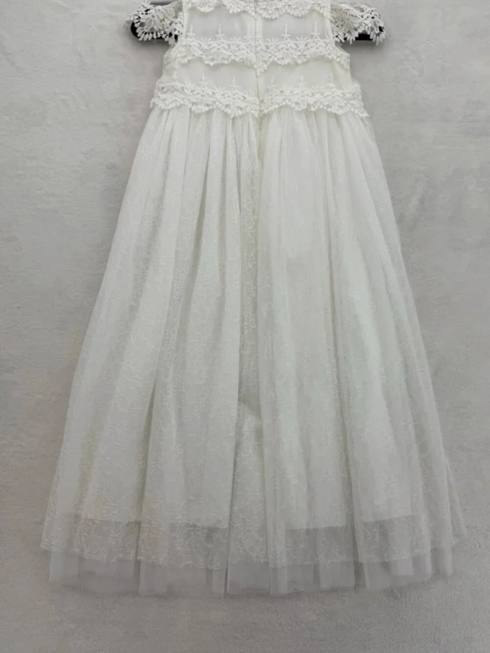 NWT Trish Scully KATRINA GOWN WHITE Size 14 LACE WEDDING Cap Sleeves